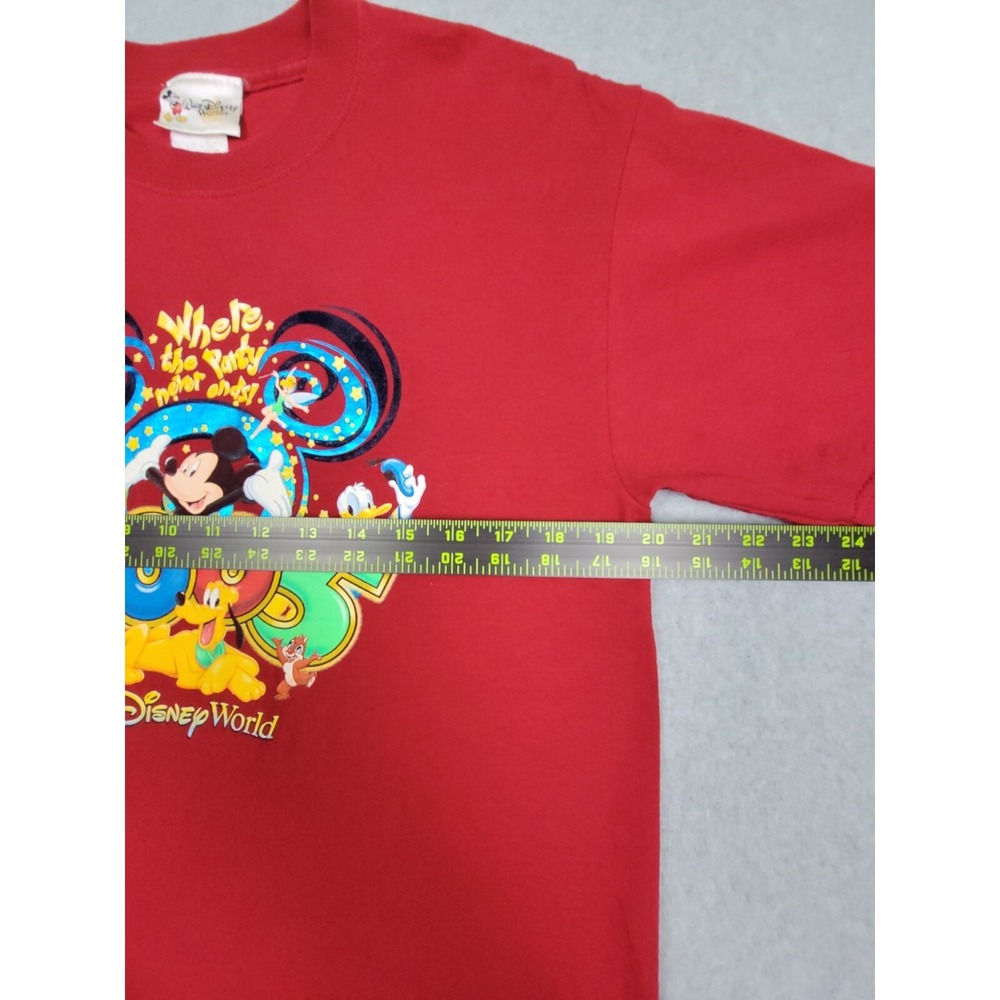 Vintage Disney World Shirt Mens Red 2005 Where The Party Never Ends Graphic Tee - Picture 3 of 6